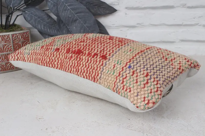 Kilim Pillow, Turkish Kilim Pillow, Customized Pillow Cover, Ethnic Pillow Cover Pillow Case, 8x16 Red Pillow Sham, Cushion Cover, Pillow for Couch - 6