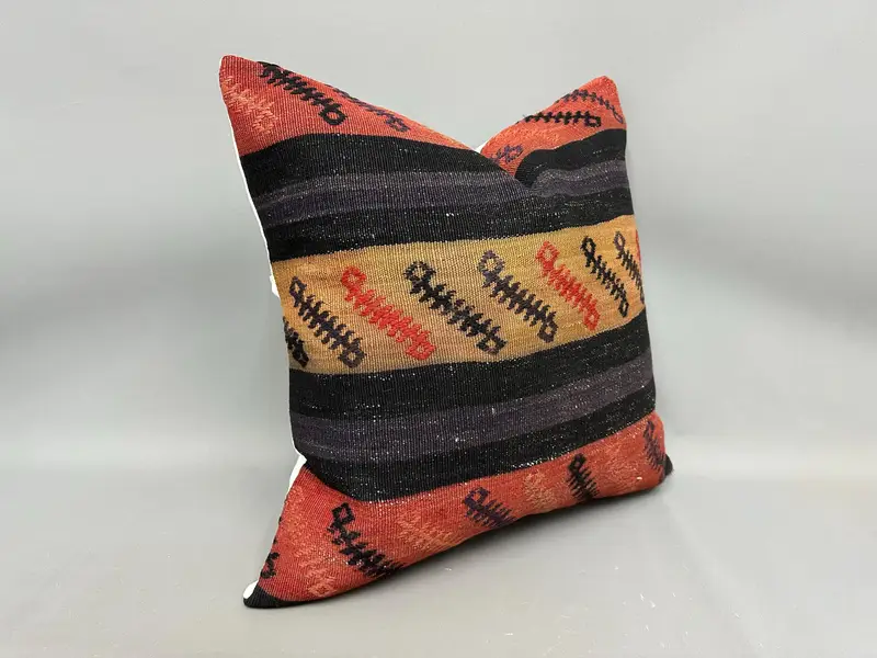 24x24 Red Pillow, Wholesale Pillow Cover, Kilim Pillow Cover, Tapestry Pillow Sham, Pillow Case, Turkish Pillow, Turkish Kilim Pillow - 2