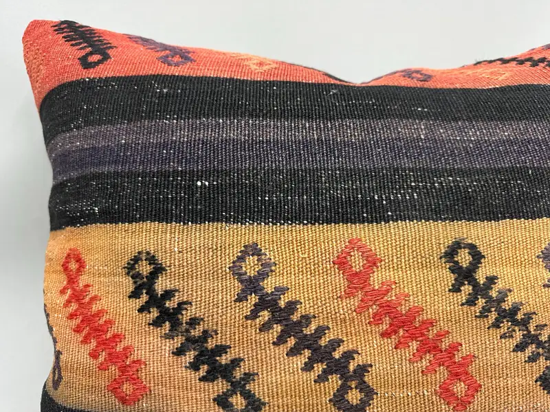 24x24 Red Pillow, Wholesale Pillow Cover, Kilim Pillow Cover, Tapestry Pillow Sham, Pillow Case, Turkish Pillow, Turkish Kilim Pillow - 5