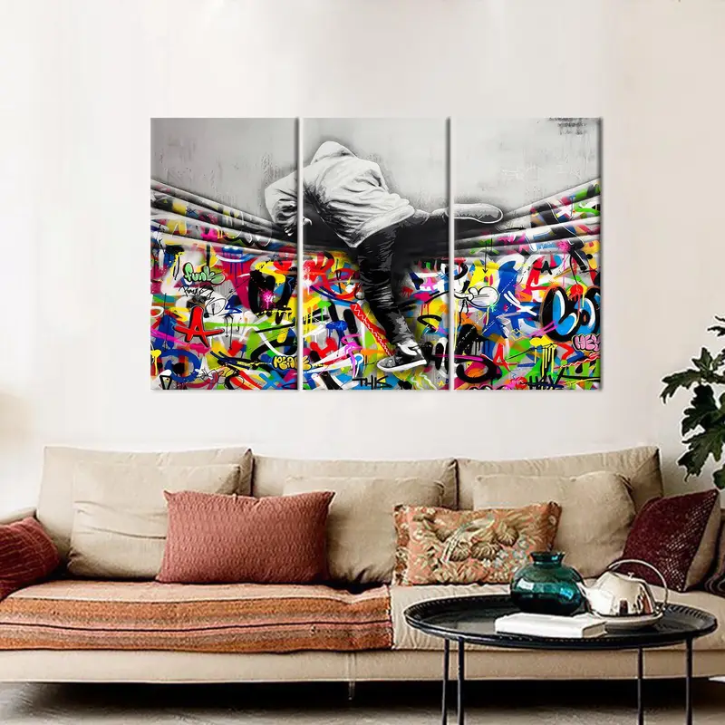 Banksy Graffiti Art, Peace Canvas Art, Modern Wall Decor, Colorful Artwork, Graffiti Lover Gift, Banksy Artwork, Home Decor Art, Canvas Art - 2