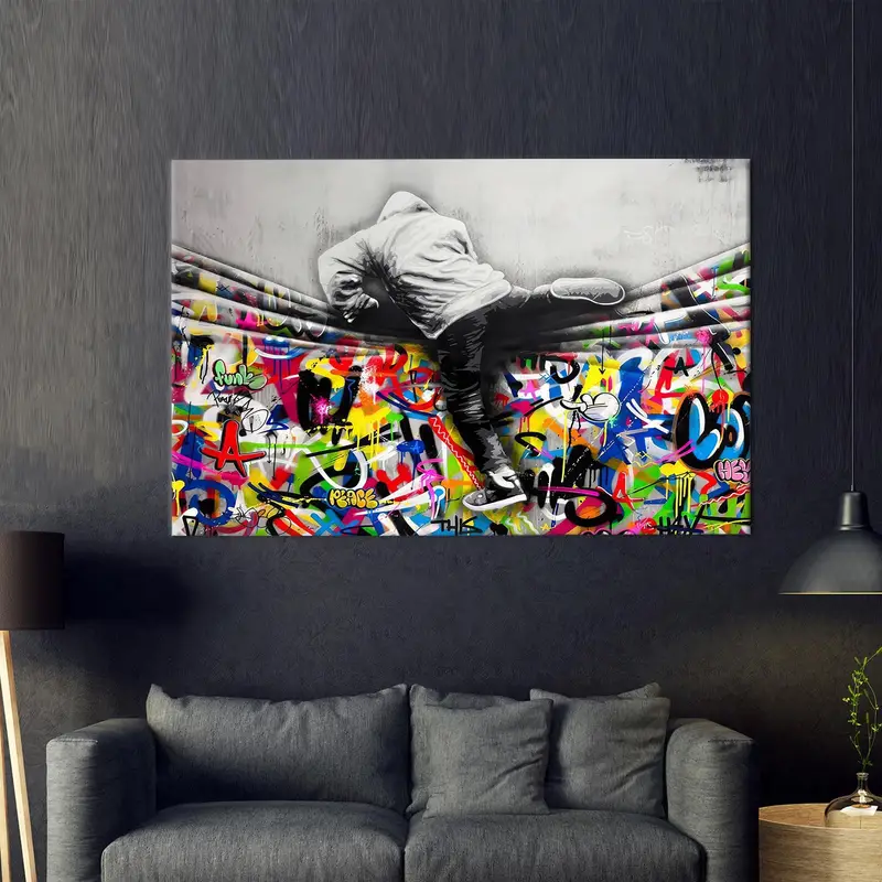 Banksy Graffiti Art, Peace Canvas Art, Modern Wall Decor, Colorful Artwork, Graffiti Lover Gift, Banksy Artwork, Home Decor Art, Canvas Art - 1