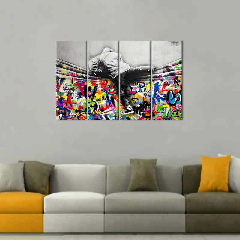 Banksy Graffiti Art, Peace Canvas Art, Modern Wall Decor, Colorful Artwork, Graffiti Lover Gift, Banksy Artwork, Home Decor Art, Canvas Art - 3