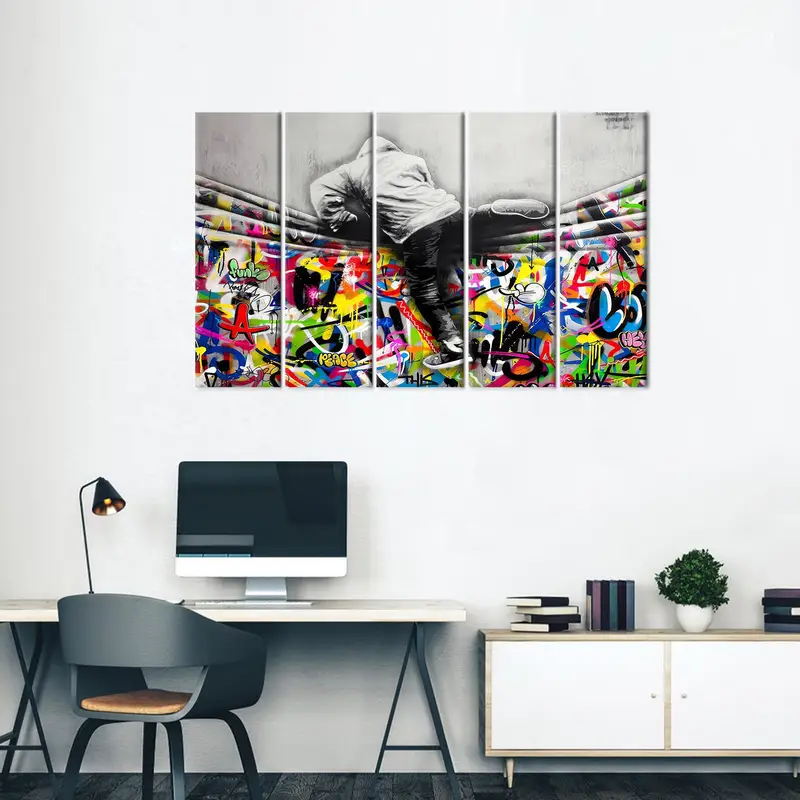 Banksy Graffiti Art, Peace Canvas Art, Modern Wall Decor, Colorful Artwork, Graffiti Lover Gift, Banksy Artwork, Home Decor Art, Canvas Art - 4