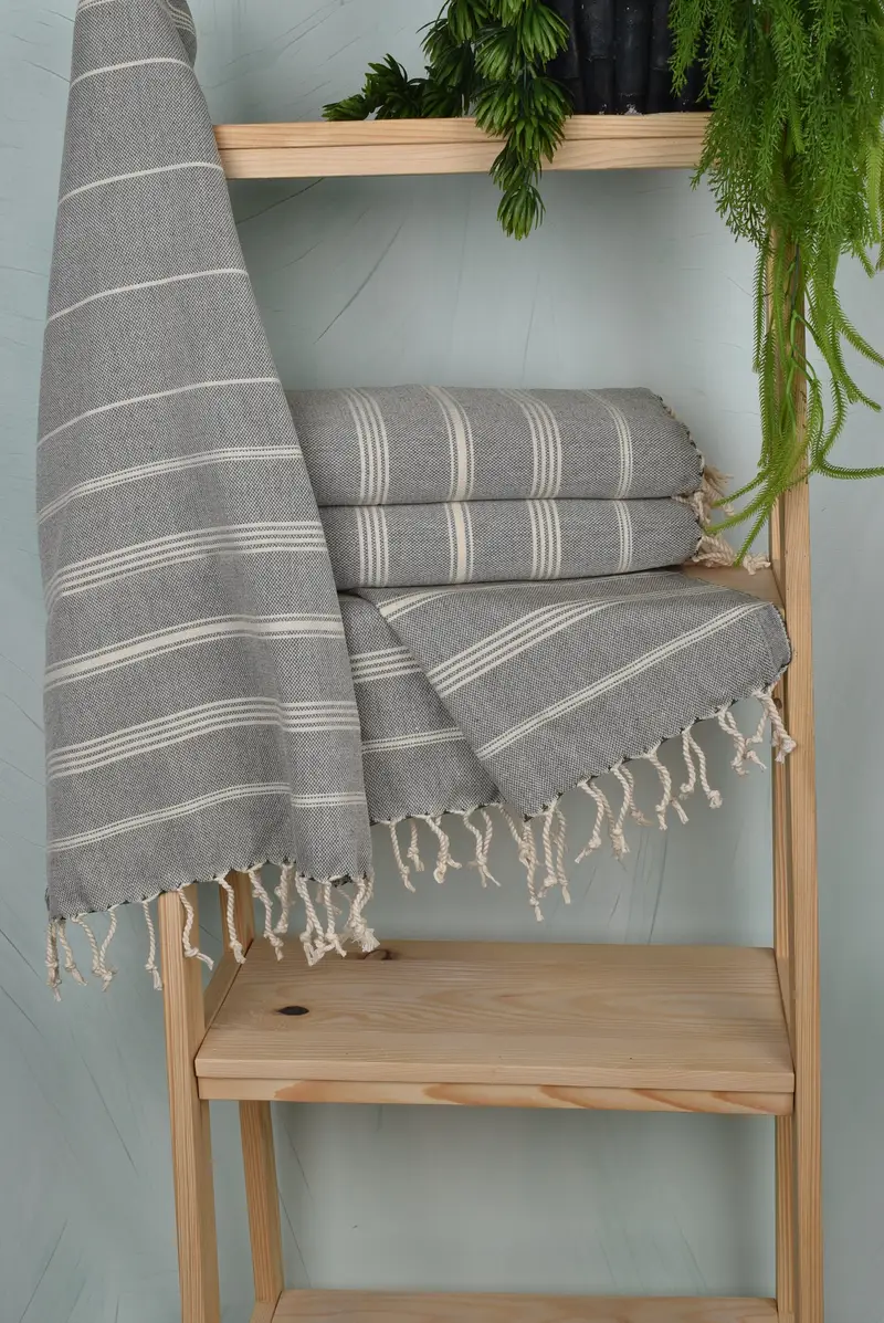 Turkish Towel Hand Towel, 38x24 Cotton Striped Towel, Turkish Tea Towel, Personalized Home Gift Wedding, Bridal Party Gifts, Custom Hand Towel - 6