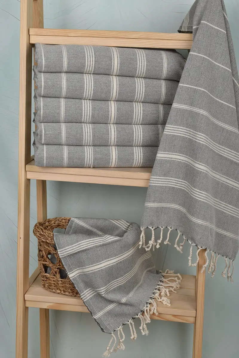 Turkish Towel Hand Towel, 38x24 Cotton Striped Towel, Turkish Tea Towel, Personalized Home Gift Wedding, Bridal Party Gifts, Custom Hand Towel - 3