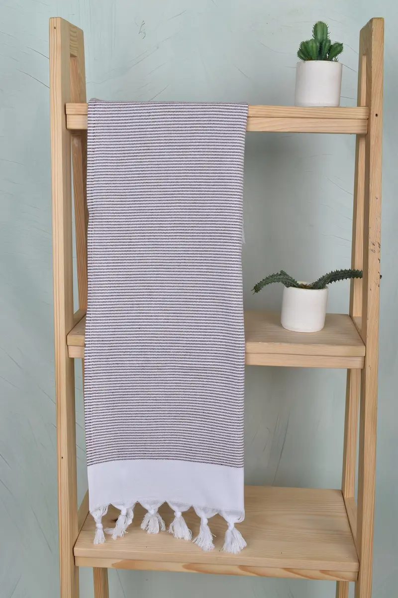 Monogrammed Hand Towel, Personalized Gift, Small Bath Towels, Wedding Gifts Towel, Gift For The Home, 40x18 Cotton Striped Towel, Monogram Towels - 8