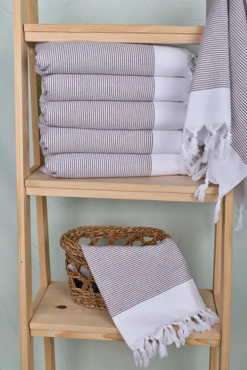 Monogrammed Hand Towel, Personalized Gift, Small Bath Towels, Wedding Gifts Towel, Gift For The Home, 40x18 Cotton Striped Towel, Monogram Towels - 3