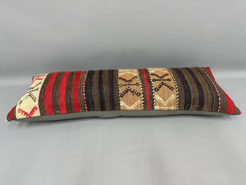 16x43 Red Pillow Cover, Handmade Kilim Cushion, Interior Designer Pillow, Cushion Cover, Home Decor Pillow, Kilim Rug Pillow Cover - 7