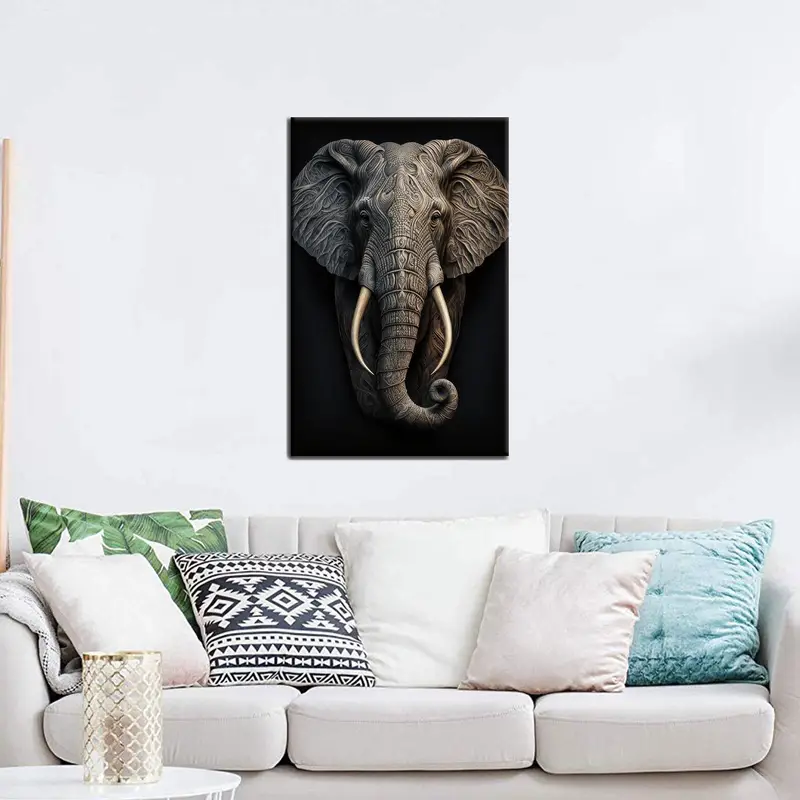 あなたの男の洞窟のためのモダンなブラック ロフト キャンバス アート