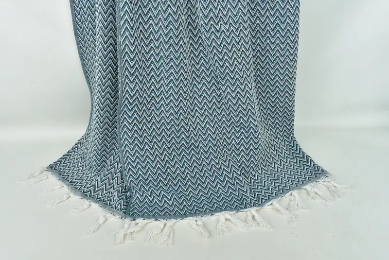 Bachelor Gifts, Throw Blanket, Personalized Blanket, Boho Throw Blankets, 76x64 Cotton Zig zag Towel, Valentine Day Gift For Her, Turkish Bedcover - 8