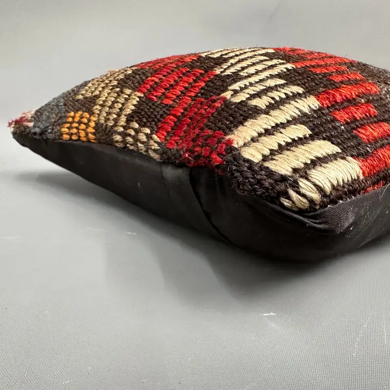 Natural Cushion, Turkish Pillow, Tribal Cushion, Boho Pillow, 12x12 Red Pillow Cover, Cushion Cover, Vintage Kilim Throw Pillow - 6