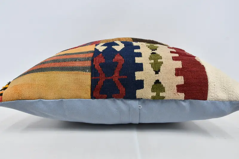 Handmade Kilim Cushion, Yoga Pillow Sham, Kilim Cushion Sham, Cushion Cover, Throw Kilim Pillow, 28x28 Brown Cushion Case, Authentic Cushion - 6