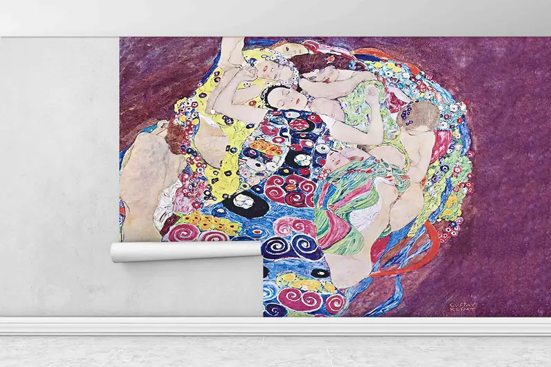 Gustav Klimt Wall Decor, Klimt Digital Paper, Stylish 3D Wallpaper, Famous Wall Stickers, Colorful Paper Art, Self Adhesive Paper, Abstract - 1