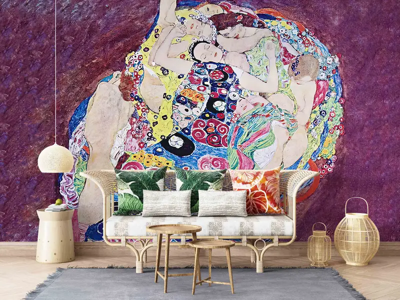 Gustav Klimt Wall Decor, Klimt Digital Paper, Stylish 3D Wallpaper, Famous Wall Stickers, Colorful Paper Art, Self Adhesive Paper, Abstract - 7