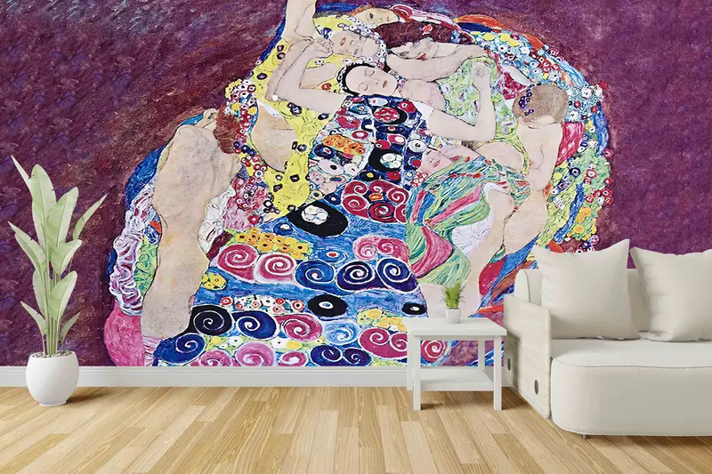 Gustav Klimt Wall Decor, Klimt Digital Paper, Stylish 3D Wallpaper, Famous Wall Stickers, Colorful Paper Art, Self Adhesive Paper, Abstract - 6