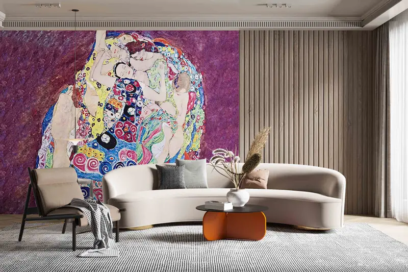 Gustav Klimt Wall Decor, Klimt Digital Paper, Stylish 3D Wallpaper, Famous Wall Stickers, Colorful Paper Art, Self Adhesive Paper, Abstract - 4