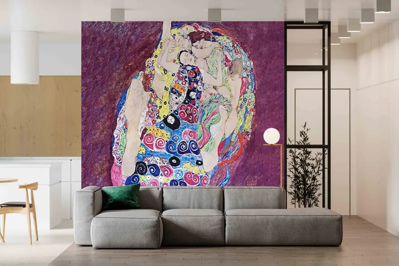 Gustav Klimt Wall Decor, Klimt Digital Paper, Stylish 3D Wallpaper, Famous Wall Stickers, Colorful Paper Art, Self Adhesive Paper, Abstract - 5