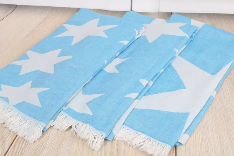 Absorbent Turkish towel, 68x36 Cotton Star Design Towel, Family Gift, Personalized Beach Towel, Holiday Towel, Handmade Gift, Organic Beach Towel - 7