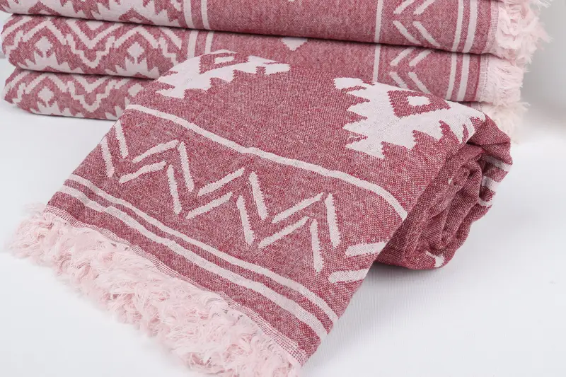 Wedding Favors, 74x40 Cotton Geometric Towel, Personalized Home Gift Wedding, Monogrammed Beach Towel, Embroidery Towels, Organic towel - 5
