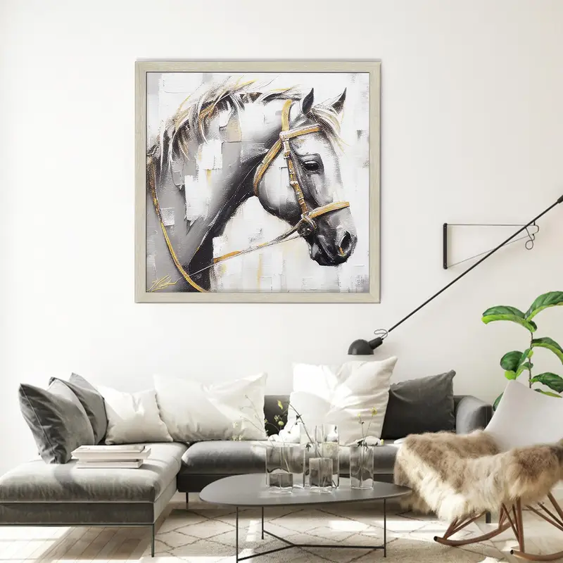 Luxury Printed Glass: Modern Abstract Horse Lover Design