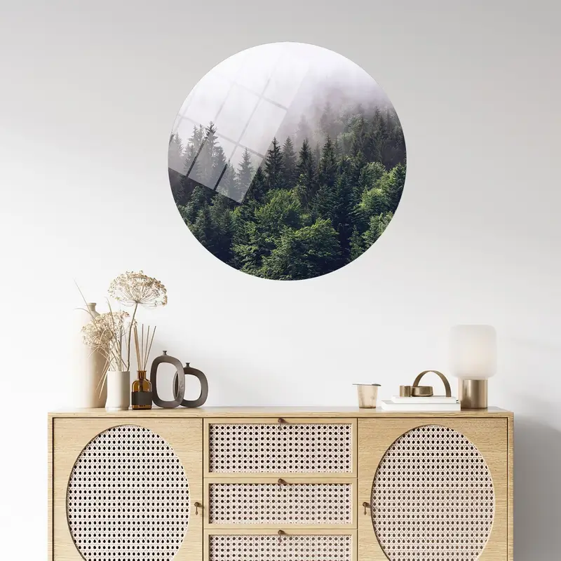 Elegant Misty Mountain Forest Landscape Printed Canvas Art