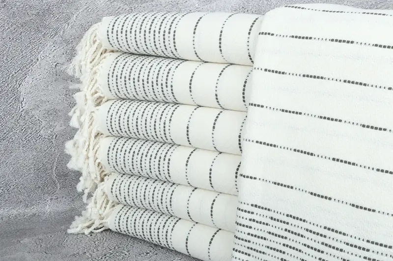 Monogram Towels, Embroidered Towel, Bridesmaid Towel, Soft towel, Anniversary Gift For Her, 70x38 Cotton Striped Design Towel, Large Turkish Towel - 1