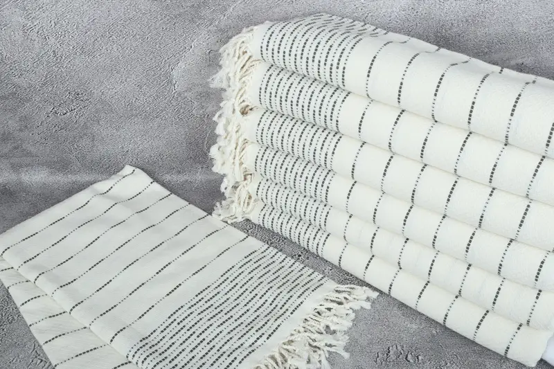 Monogram Towels, Embroidered Towel, Bridesmaid Towel, Soft towel, Anniversary Gift For Her, 70x38 Cotton Striped Design Towel, Large Turkish Towel - 2
