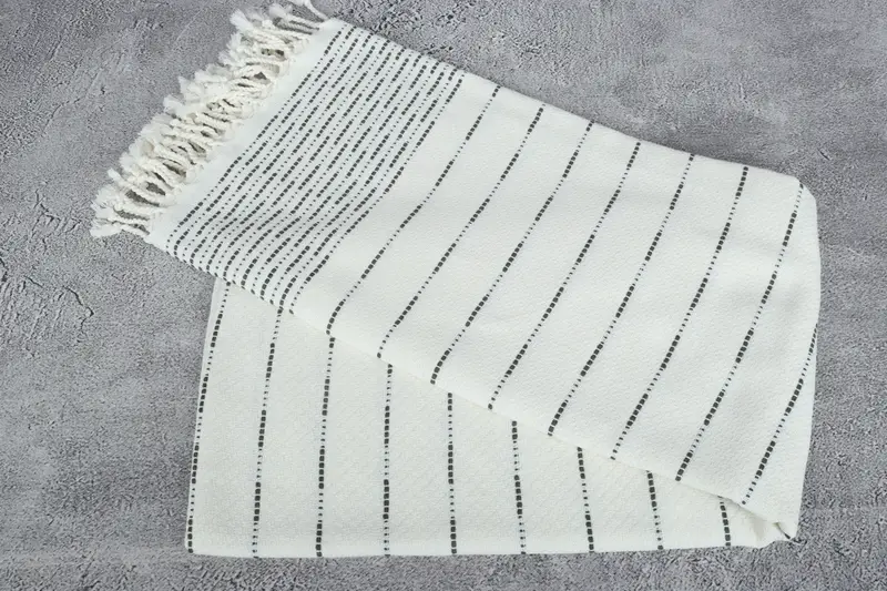 Monogram Towels, Embroidered Towel, Bridesmaid Towel, Soft towel, Anniversary Gift For Her, 70x38 Cotton Striped Design Towel, Large Turkish Towel - 6