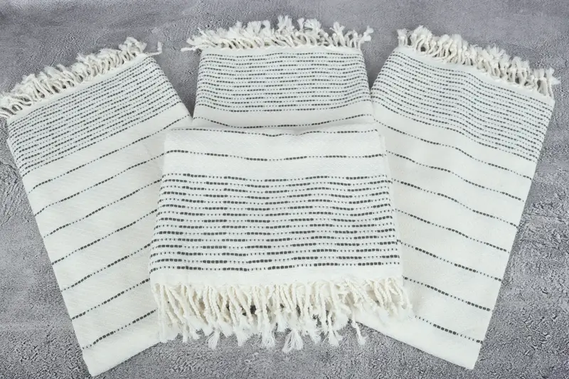 Monogram Towels, Embroidered Towel, Bridesmaid Towel, Soft towel, Anniversary Gift For Her, 70x38 Cotton Striped Design Towel, Large Turkish Towel - 4