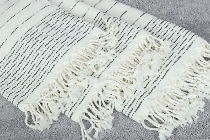 Monogram Towels, Embroidered Towel, Bridesmaid Towel, Soft towel, Anniversary Gift For Her, 70x38 Cotton Striped Design Towel, Large Turkish Towel - 5