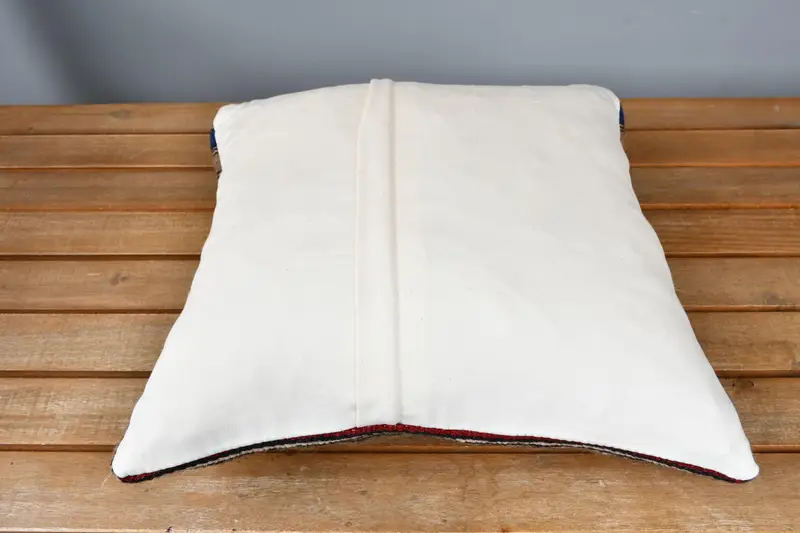 Ethnical Kilim Rug Pillow, 14x14 Red Pillow Case, Pillow, Vintage Pillow, Aesthetic Cushion Cover, Natural Pillow Case, Handmade Kilim Cushion - 5