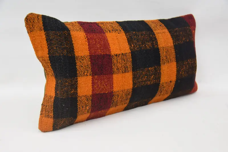Vintage Kilim Pillow, Antique Pillows, Sofa Cushion Case, Boho Pillow, Decorative Throw Pillow, 12x24 Blue Cushion Cover, Cushion Case - 2