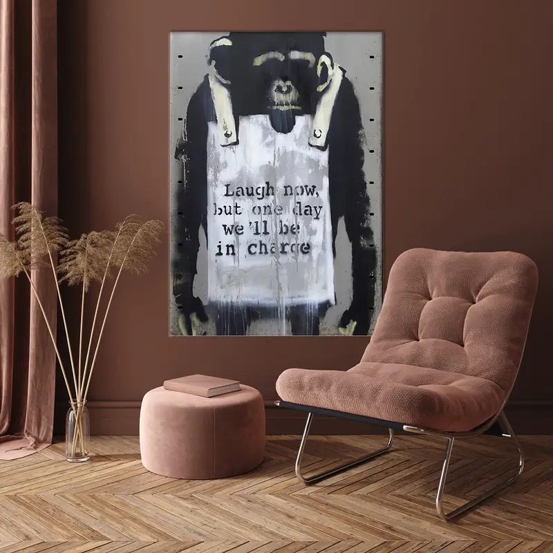 Banksy Laugh Now, Banksy Wall Art, Banksy Print, Banksy Pictures, Banksy Poster, Banksy Street Art, Banksy Monkey, Laugh Now, Stencil Art, - 5