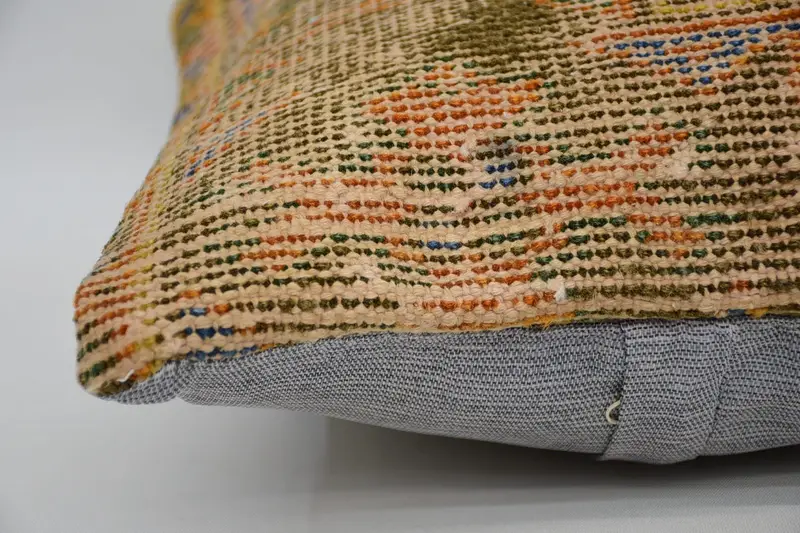 Pattern Throw Pillow Cover, Home Decor Pillow, Seat Pillow Sham, Kilim Pillow, Ethnical Kilim Rug Pillow, 16x16 Orange Pillow Case, Pillow Case - 4