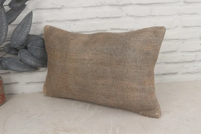 Ethnic Pillow, Kilim Pillow, Shabby Chic Pillow Case, Cushion, Aztec Pillow, 12x20 Brown Cushion Case, Pillow for Couch, Boho Pillow - 4