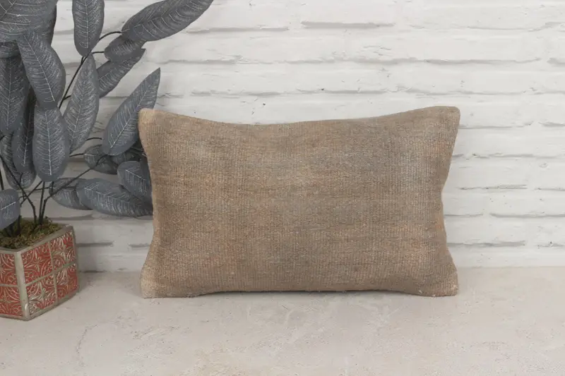 Ethnic Pillow, Kilim Pillow, Shabby Chic Pillow Case, Cushion, Aztec Pillow, 12x20 Brown Cushion Case, Pillow for Couch, Boho Pillow - 1