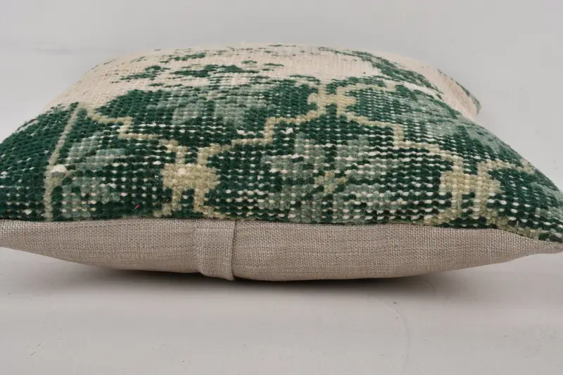 Cushion Case, Throw Kilim Pillow, Turkish Pillow, Hippie Throw Cushion Cover, Ethnical Kilim Rug Pillow, 14x14 White Cushion Cover - 5