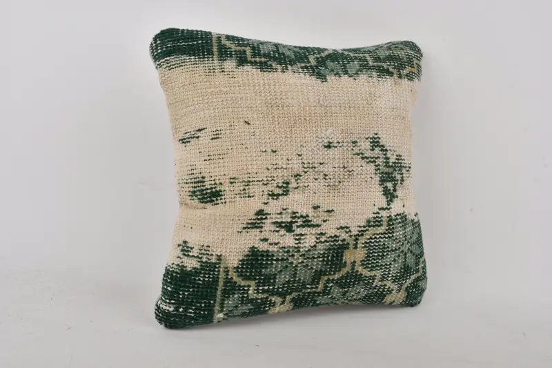 Cushion Case, Throw Kilim Pillow, Turkish Pillow, Hippie Throw Cushion Cover, Ethnical Kilim Rug Pillow, 14x14 White Cushion Cover - 2