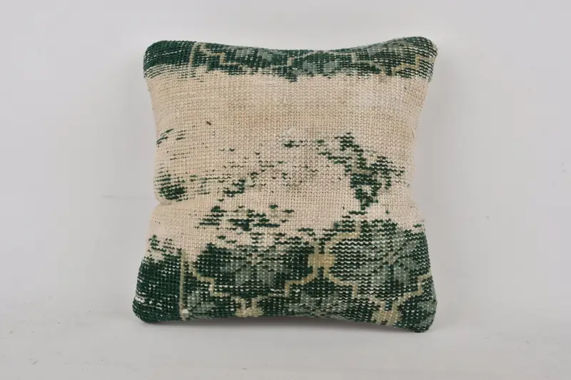 Cushion Case, Throw Kilim Pillow, Turkish Pillow, Hippie Throw Cushion Cover, Ethnical Kilim Rug Pillow, 14x14 White Cushion Cover - 1