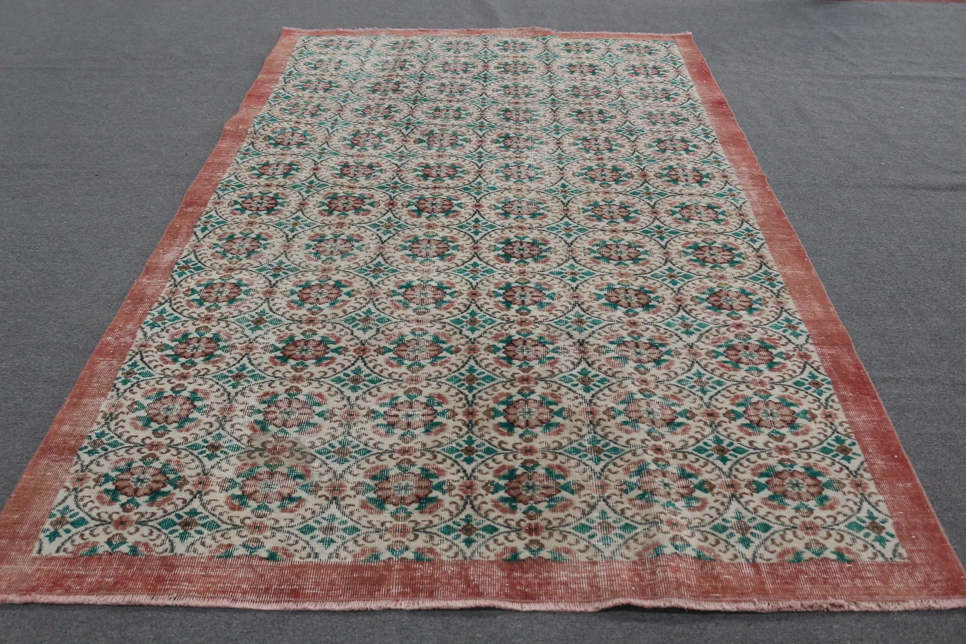 6.2x12.9 ft Oversize Vintage Rug, Red Oriental Turkish Rug - 1