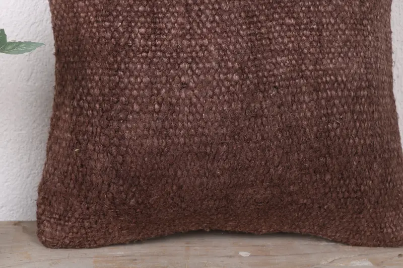 Ottoman Cushion Cover, Interior Designer Pillow, 12x12 Brown Cushion Cover, Bench Cushion, Antique Pillows, Pillow for Couch, Cushion Case - 3