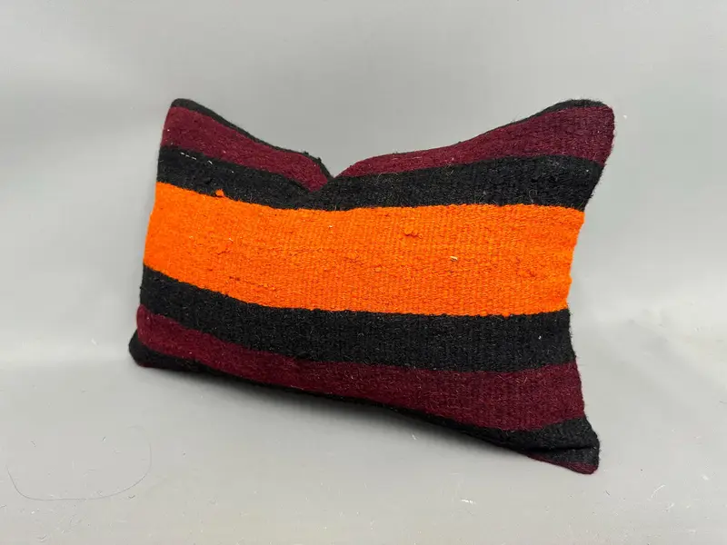 Turkish Kilim Pillow, Pillow Cover, Interior Designer Pillow, Gift Pillow, Outdoor Cushion Cover, 12x20 Brown Pillow Sham, Chair Pillow Sham - 3