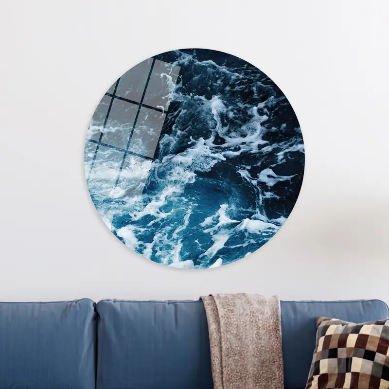 エレガントな海の風景プリント キャンバス: 青い波と海の眺め