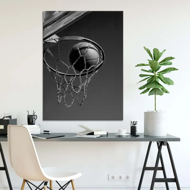 Basketball Hoop Poster, Basketball Coach Gift, NBA Wall Art, Kids Room Decor, Basketball Print, Basketball Player Gift, Basketball Poster - 1