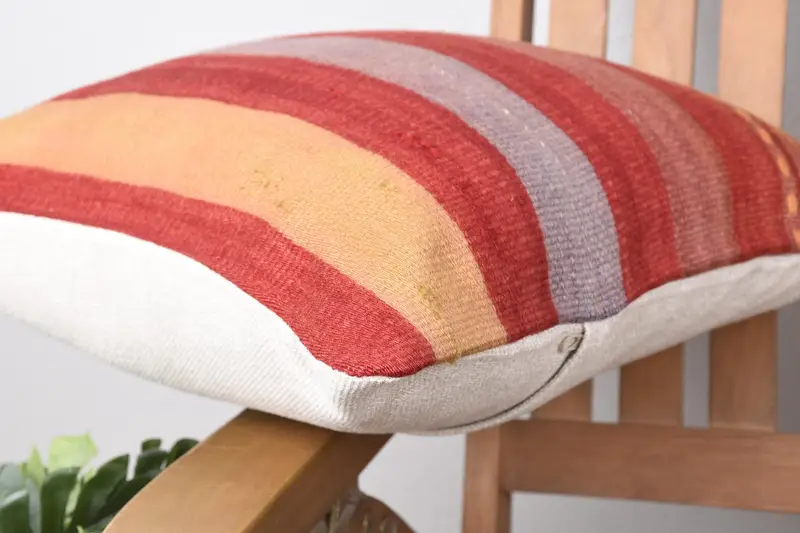 Art Deco Cushion Cover, Kilim Pillow, Cushion, Nautical Throw Pillow Case, 16x16 Red Cushion, Vintage Pillow, Pillow for Couch, Retro Pillow - 6