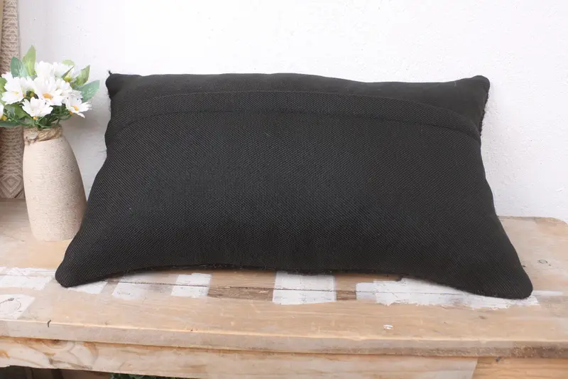 Pillow, Turkish Kilim Pillow, Natural Pillow Sham, Vintage Kilim Pillow, Vintage Kilim Pillow Pillow, Boho Pillow, Bed Cushion, 12x20 Brown Pillow - 7