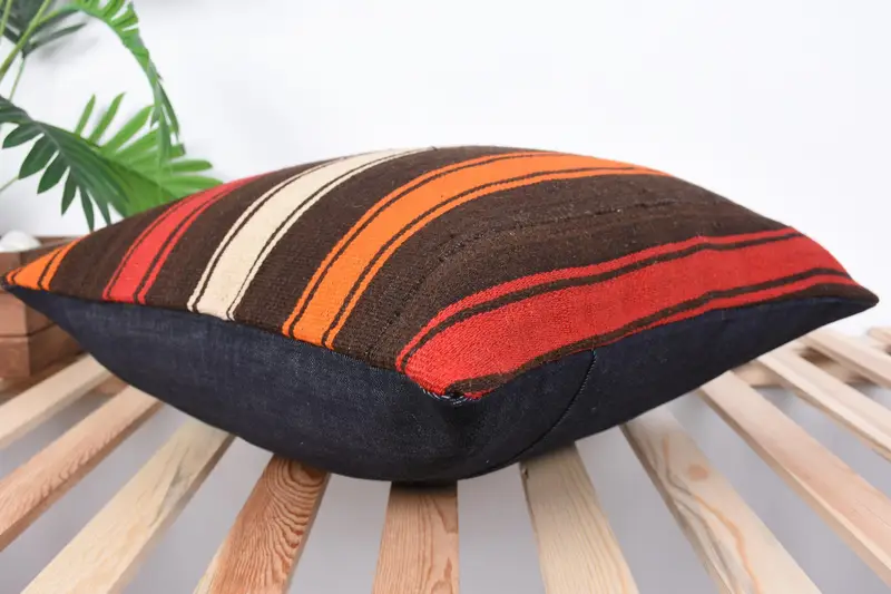 Home Decor Pillow, 20x20 Red Cushion Case, Turkish Bench Pillow Case, Handmade Kilim Cushion, Pillow for Couch, Pillow Case - 6
