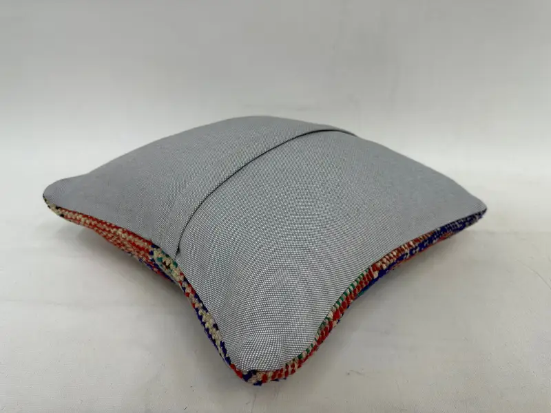 Vintage Kilim Throw Pillow, 14x14 Red Pillow Cover, Neutral Cushion Cover, Interior Designer Pillow, Cushion Case, Ethnical Kilim Rug Pillow - 7