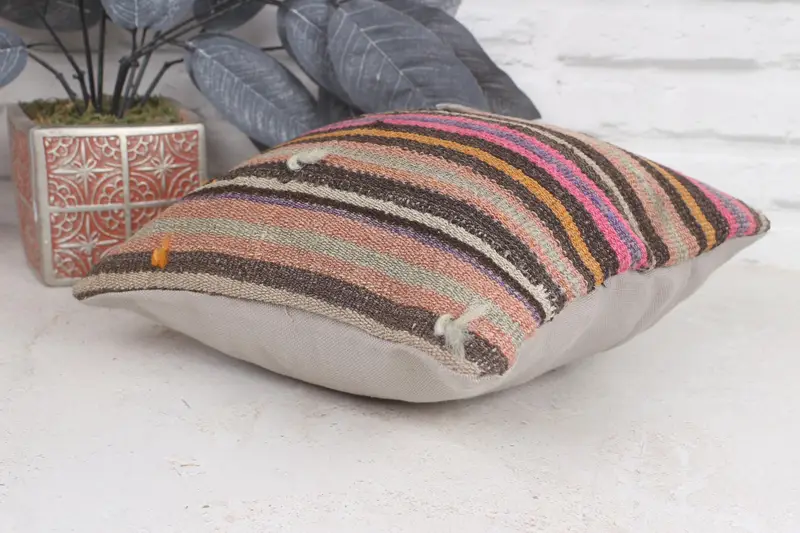 Pillow for Couch, Meditation Cushion Cover, Handmade Throw Cushion, Pillow Cover, Boho Pillow Sham Cover, Home Decor Pillow, 12x12 Pink Pillow Cover - 6