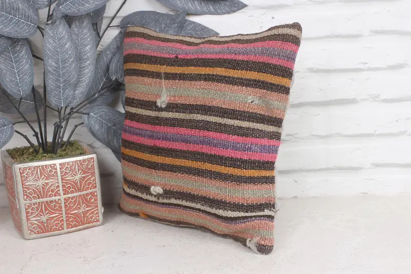 Pillow for Couch, Meditation Cushion Cover, Handmade Throw Cushion, Pillow Cover, Boho Pillow Sham Cover, Home Decor Pillow, 12x12 Pink Pillow Cover - 3